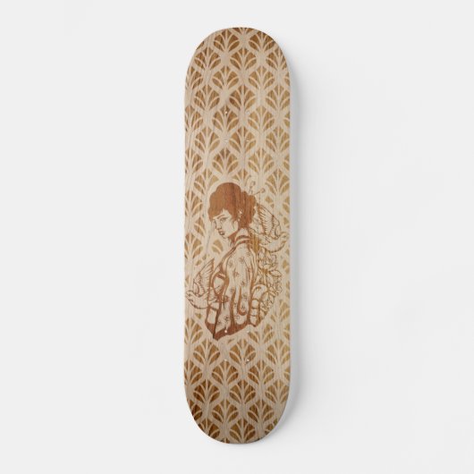 Skateboards Geisha japonaise gravure sur bois (Voorkant)