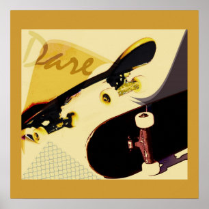 skateboards  gestileerde druk poster