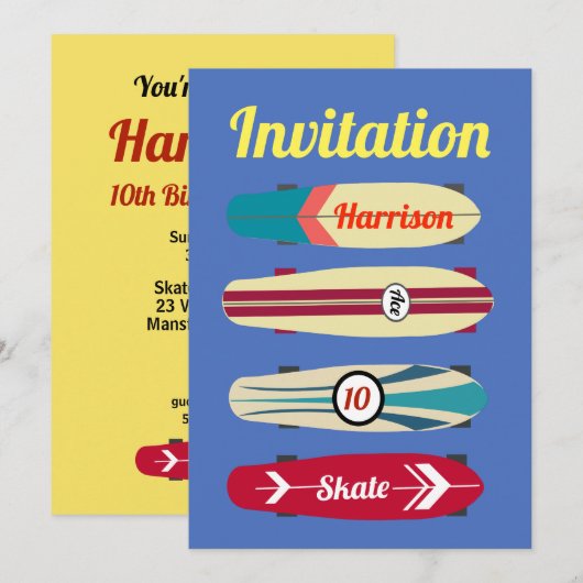 Skateboards Kaart (Voorkant / Achterkant)