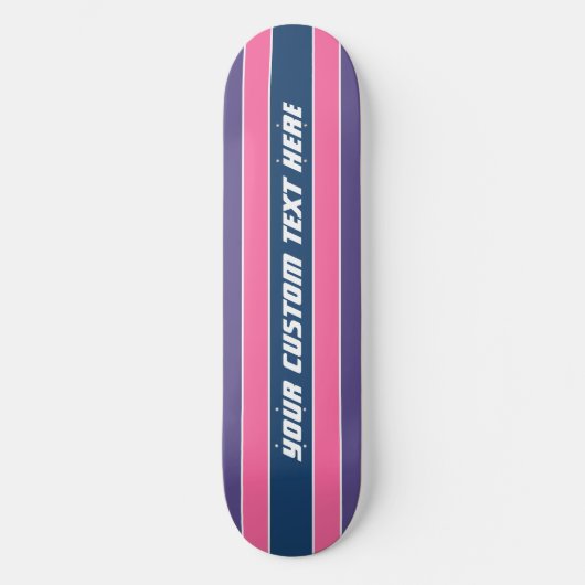 Skateboards met strepenpatroon en aangepaste tekst (Voorkant)