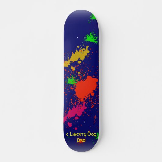 SKATEBOARDS - RAD PAINT SPLATS - LIBERTY DOG PRO (Voorkant)