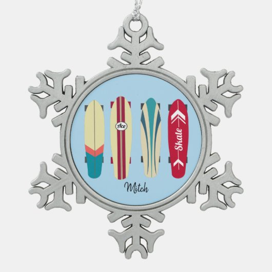  Skateboards Tin Sneeuwvlok Ornament (Voorkant)