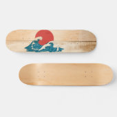 Skateboards vague japonaise sur bois (Horizontaal)
