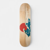 Skateboards vague japonaise sur bois (Voorkant)