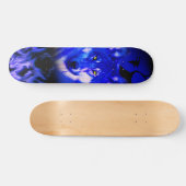 Skateboards+Wolf+Animal+Waterverf+groen+blauw Persoonlijk Skateboard (Horizontaal)