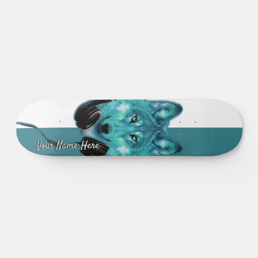 Skateboards+Wolf+Custom name+sjabloon+personalized Persoonlijk Skateboard (Horizontaal)