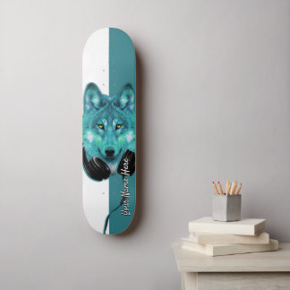 Skateboards+Wolf+Custom name+sjabloon+personalized Persoonlijk Skateboard