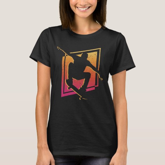 Skateboardskateboard met skateboarden t-shirt (Voorkant)