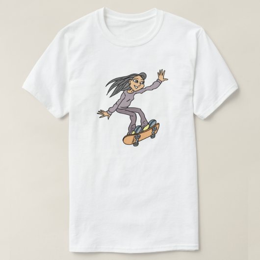 Skateboardskateboard van Skater Girl T-shirt (Design voorkant)
