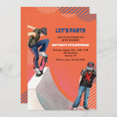 Skateboarduitnodiging Kaart (Voorkant / Achterkant)