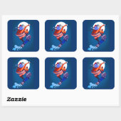 SKATEBOARING SANTA CLAUS STICKERS (Vel)