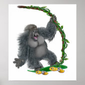 SKATEBORD GORILLA POSTER (Voorkant)