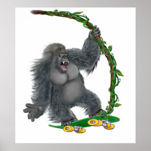 SKATEBORD GORILLA POSTER