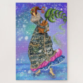 Skateeg met kerstboom Puzzle Painting Legpuzzel (Verticaal)