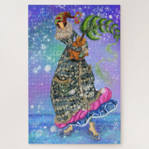 Skateeg met kerstboom Puzzle Painting Legpuzzel