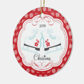 Skateeg-Schaatsen met kerstversiering Keramisch Ornament (Links)