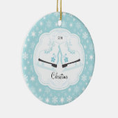 Skateeg-Schaatsen met kerstversiering Keramisch Ornament (Rechts)