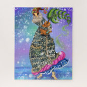 Skateiro met kerstboom Winter Fairy Tale Legpuzzel (Verticaal)