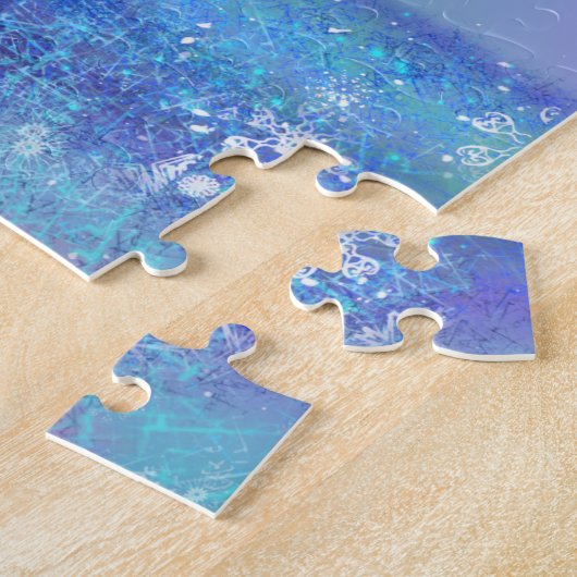 Skateiro met kerstboom Winter Fairy Tale Legpuzzel (Zijkant)