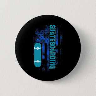 Skateliefhebber Skateboarder Skateboarden 1 Ronde Button 5,7 Cm