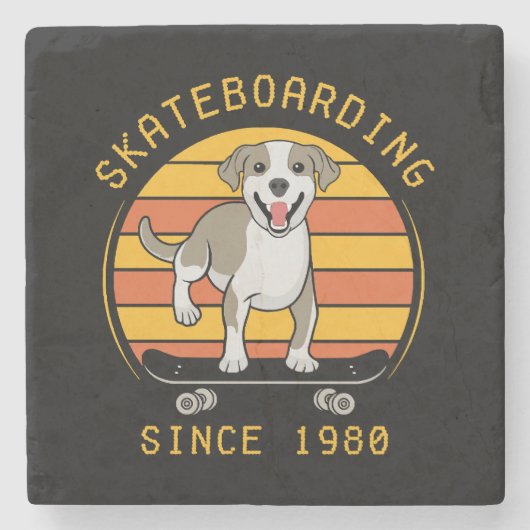 Skaten sinds 1980 stenen onderzetter (Voorkant)