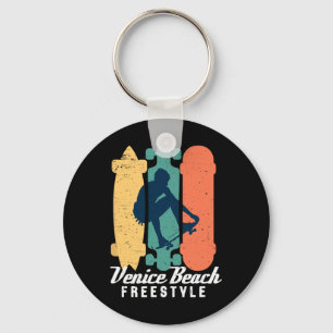 Skatende jongen Venice Beach Californië Freestyle Sleutelhanger