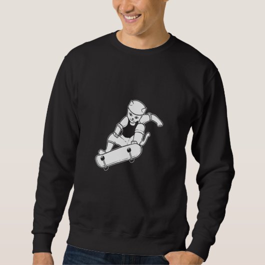 Skatende Kat Freestyle Skateboarder Trui (Voorkant)