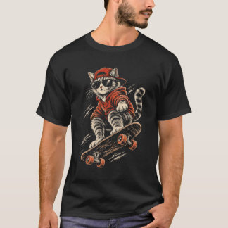 Skatende Kat - Grappige Kat T-shirt