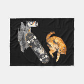 Skatende kat straat meme grappige kitten grunge fleece deken (Voorkant (Horizontaal))