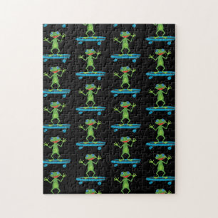 Skatende Kikker Grappig Skateboard Dierenliefhebbe Legpuzzel