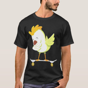 Skatende Kip Kuiken Op Skateboard Voor Skate T-shirt