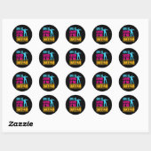 Skatende Tiener Longboard Skateboarder Skateboarde Ronde Sticker (Vel)