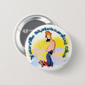 Skatende vent ronde button 5,7 cm (Voorkant /achterkant)