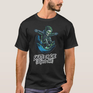 Skateof Die SkeletUrbanShredStreet Skateboarden T-shirt