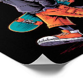 Skatepark Cool Skater Cat Rizzler Skateboard Poster (Hoek)