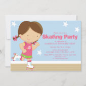 SkateParty | Brunette girl Kaart (Voorkant)