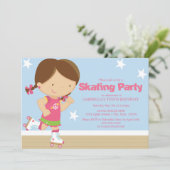 SkateParty | Brunette girl Kaart (Staand voorkant)