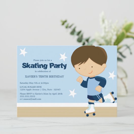 SkateParty | Brunette Kaart (Staand voorkant)