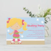 SkateParty | uitnodiging van de partij Birthday (Staand voorkant)