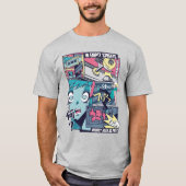 Skater Anime Vaporwave T-shirt (Voorkant)