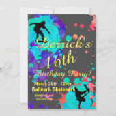 Skater Birthday Invitation Kaart (Voorkant)