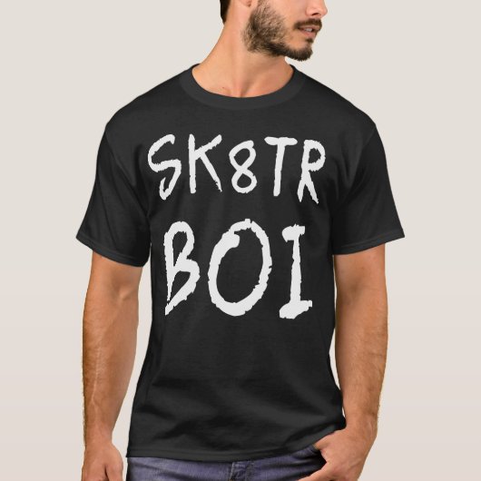 Skater Boi SK8TR Jongensgeschenken voor Skateboard T-shirt (Voorkant)