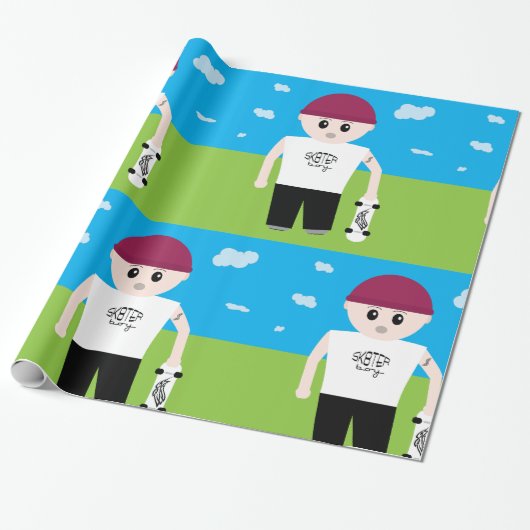 Skater Boy Cadeaupapier (Uitgerold)
