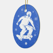 Skater Boy Geweldige Snowflake Kerstmis Keramisch Ornament (Links)