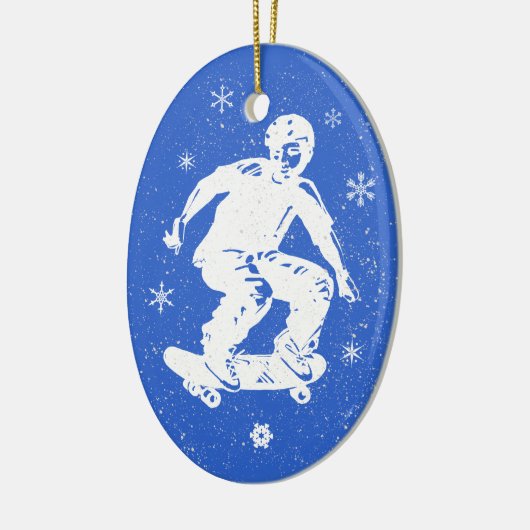 Skater Boy Geweldige Snowflake Kerstmis Keramisch Ornament (Links)