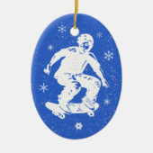 Skater Boy Geweldige Snowflake Kerstmis Keramisch Ornament (Voorkant)