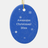 Skater Boy Geweldige Snowflake Kerstmis Keramisch Ornament (Achterkant)