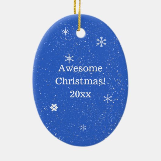 Skater Boy Geweldige Snowflake Kerstmis Keramisch Ornament (Achterkant)