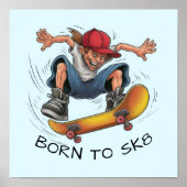 Skater Boy Skateboarden Poster (Voorkant)
