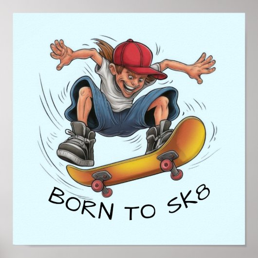 Skater Boy Skateboarden Poster (Voorkant)